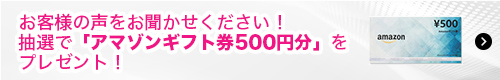 お客様の声をお聞かせください！抽選で「アマゾンギフト券500円分」をプレゼント！